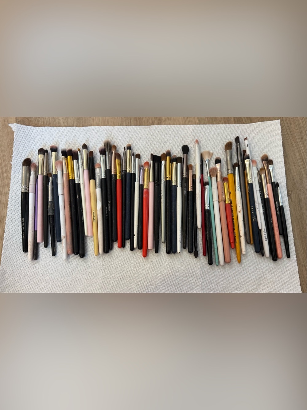 Large Eye Makeup Brush Lot – Mixed Brands – New & Used – Eyeshadow, and Blending